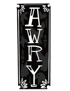 A vertical banner that says Awry Brewing