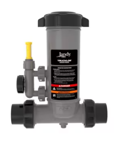 White water filtration system with pipes and control panel.