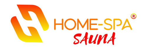 Le logo du spa et sauna à domicile est bleu et blanc sur fond noir.