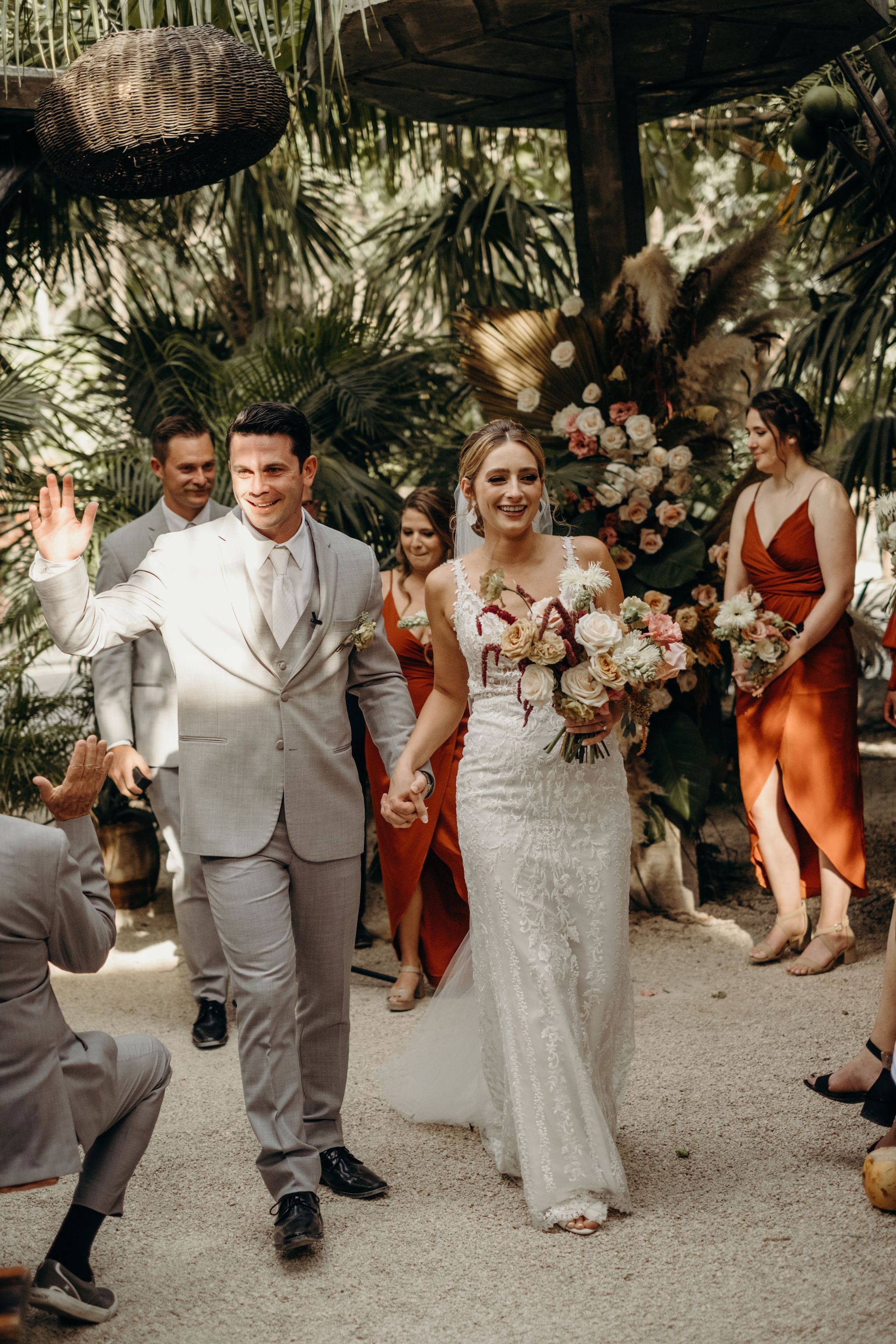 Newlyweds at WILD Tulum restaurant