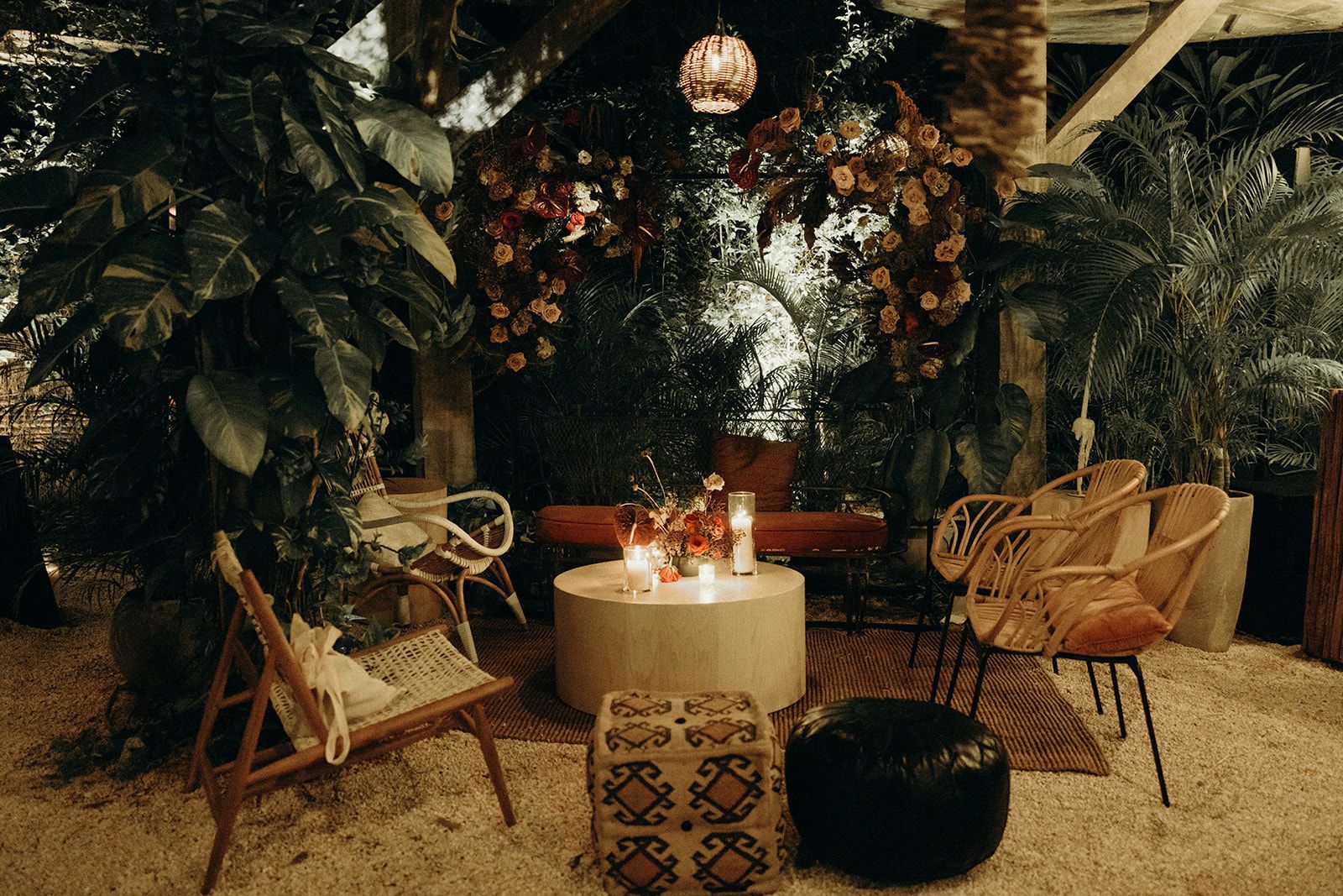 A lounge area in WILD Tulum wedding