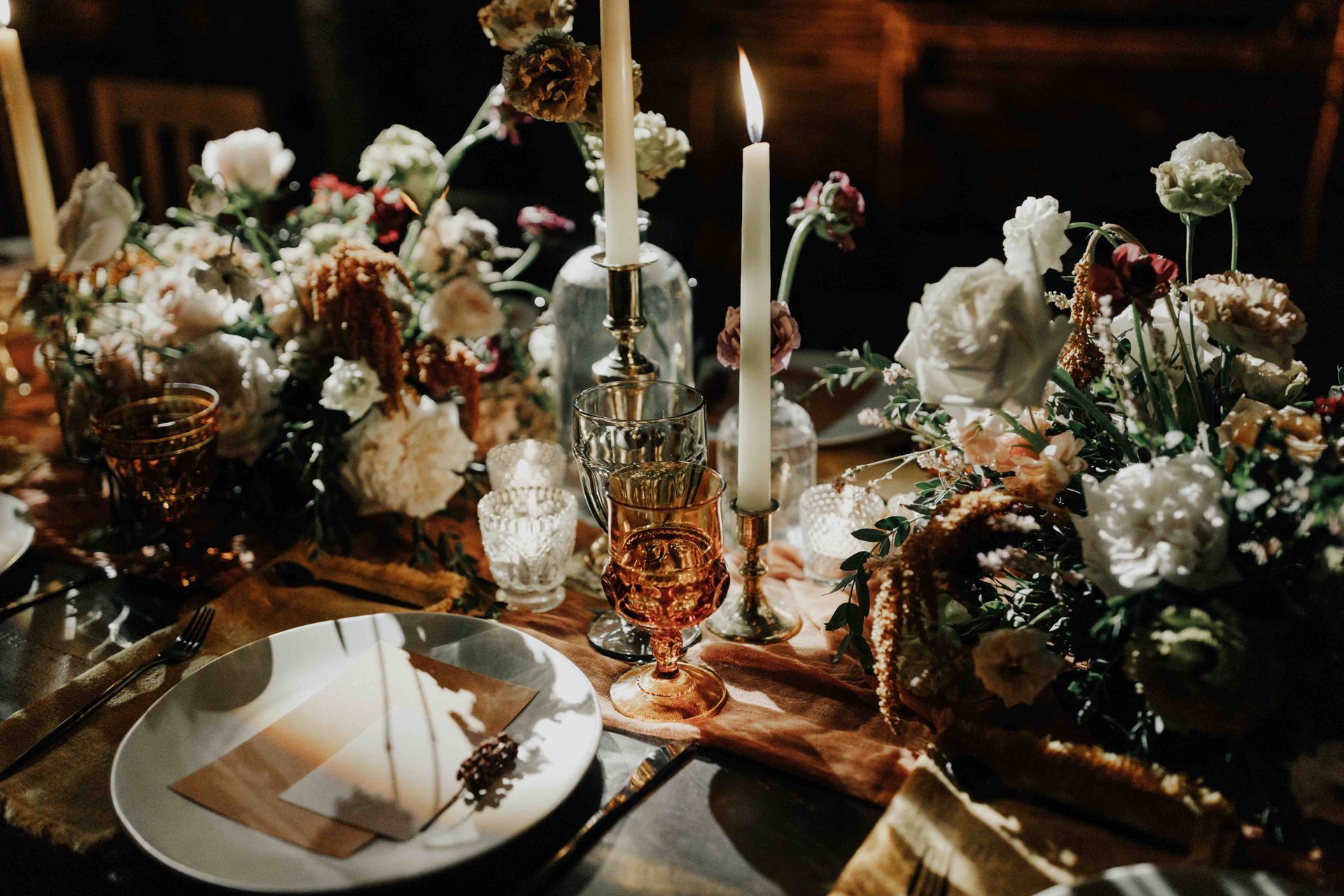Wedding tableware with beautiful decor