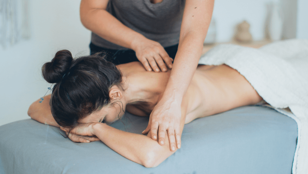 woman getting deep tissue massage
