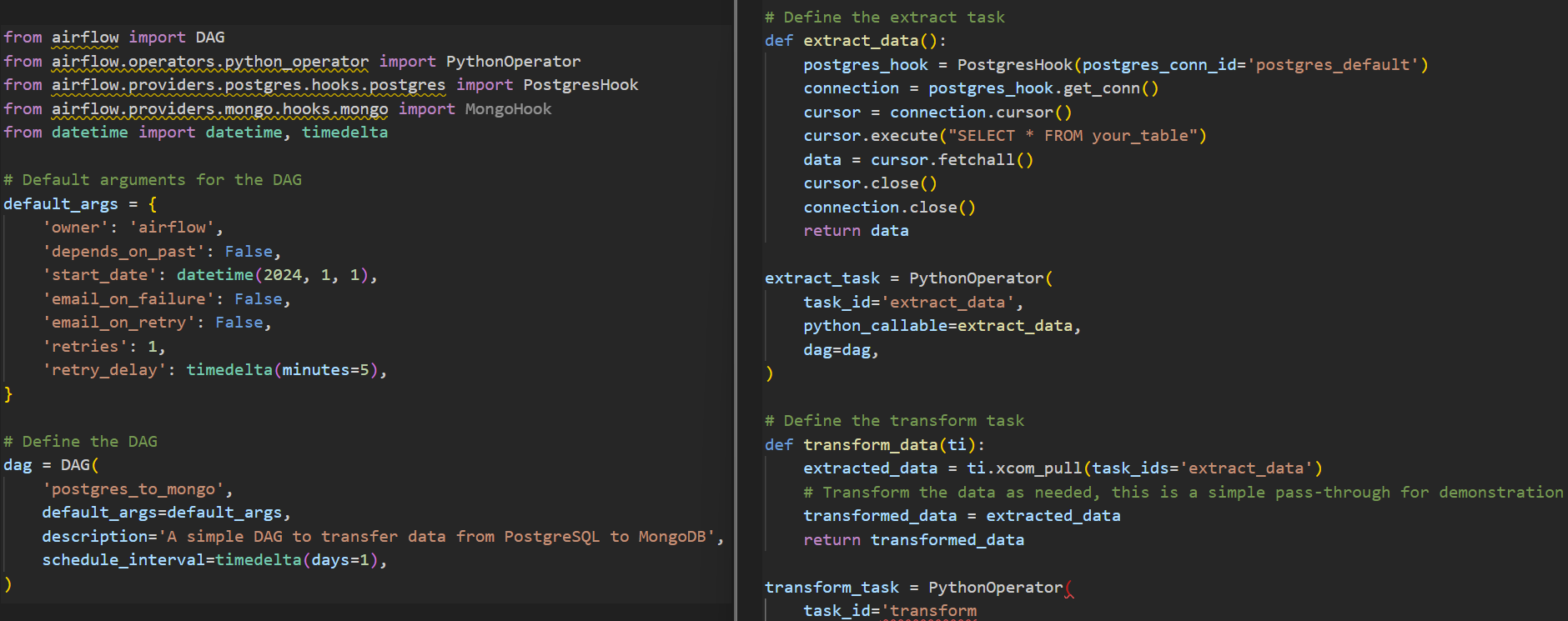 Airflow mongodb postgresql