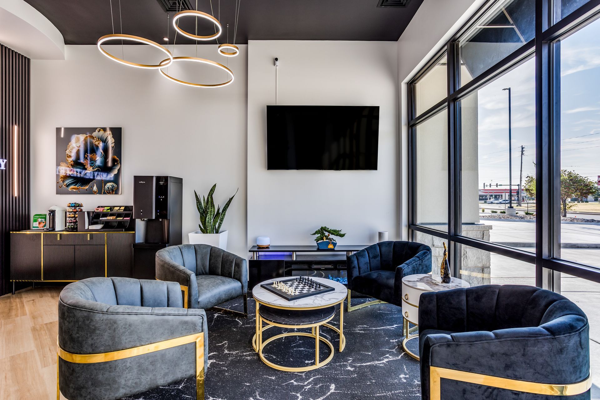 A living room filled with furniture and a flat screen tv.