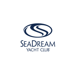 Seadream Yacht Club logo in dark blue on a white background
