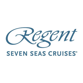 Regent Seven Seas Cruises logo in blue on a white background