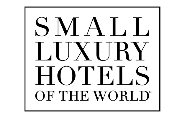 Small Luxury Hotels of the World logo in black serif text inside a bordered square