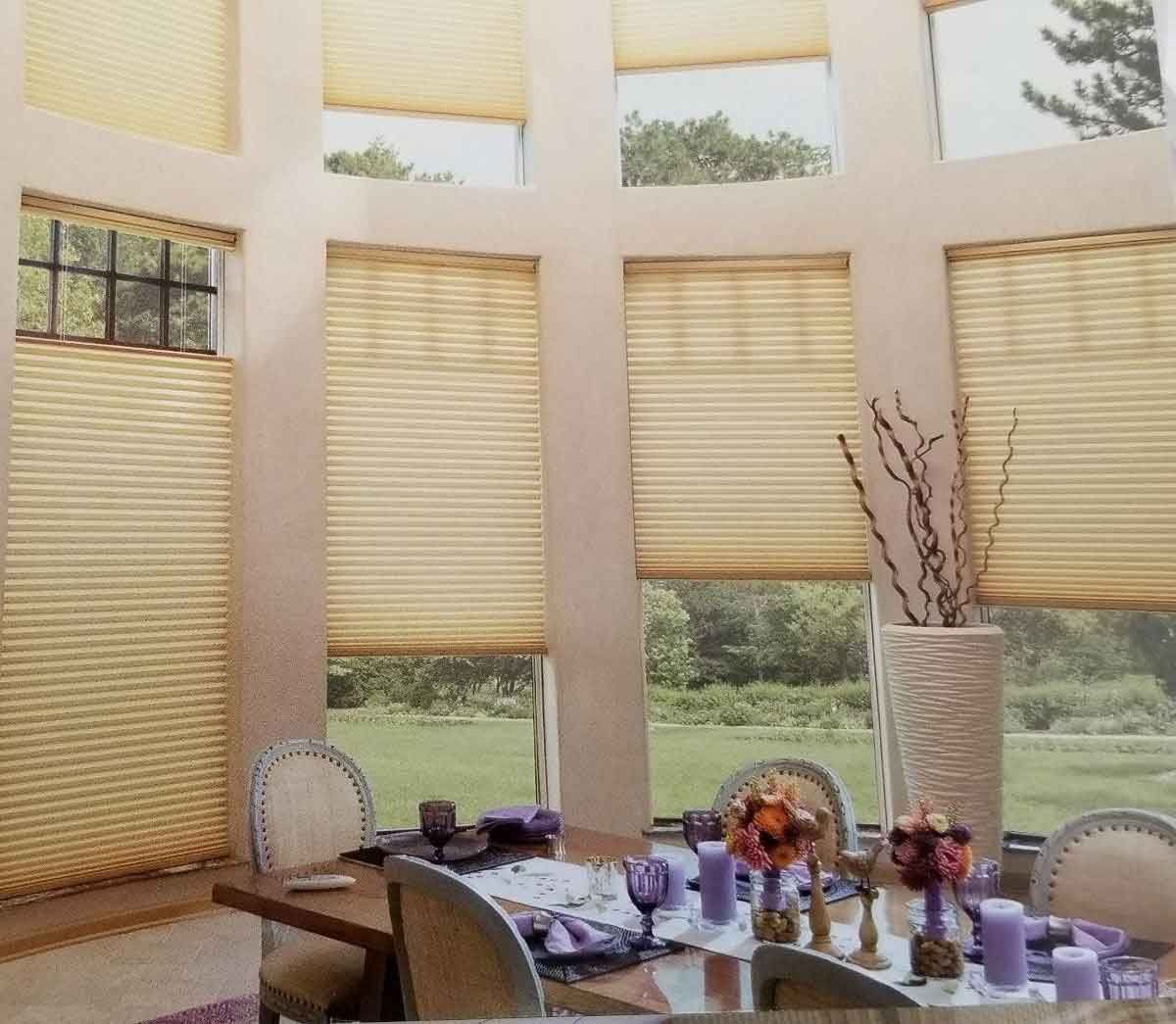Dining Area Window Shades — Los Angeles, CA — Sylvan's & Phillip's Drapes & Blinds Dining Area Window Shades — Los Angeles, CA — Sylvan's & Phillip's Drapes & Blinds