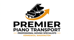 Premier Piano Transport logo in black and orange