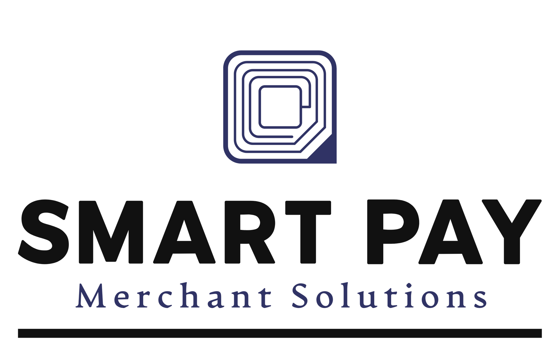 Smart Pay logo featuring a microchip graphic above the words