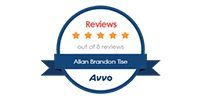 Avvo badge with five stars, 