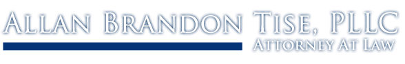 Logo of Allan Brandon Tise, PLLC, Attorneys at Law. White text on blue.