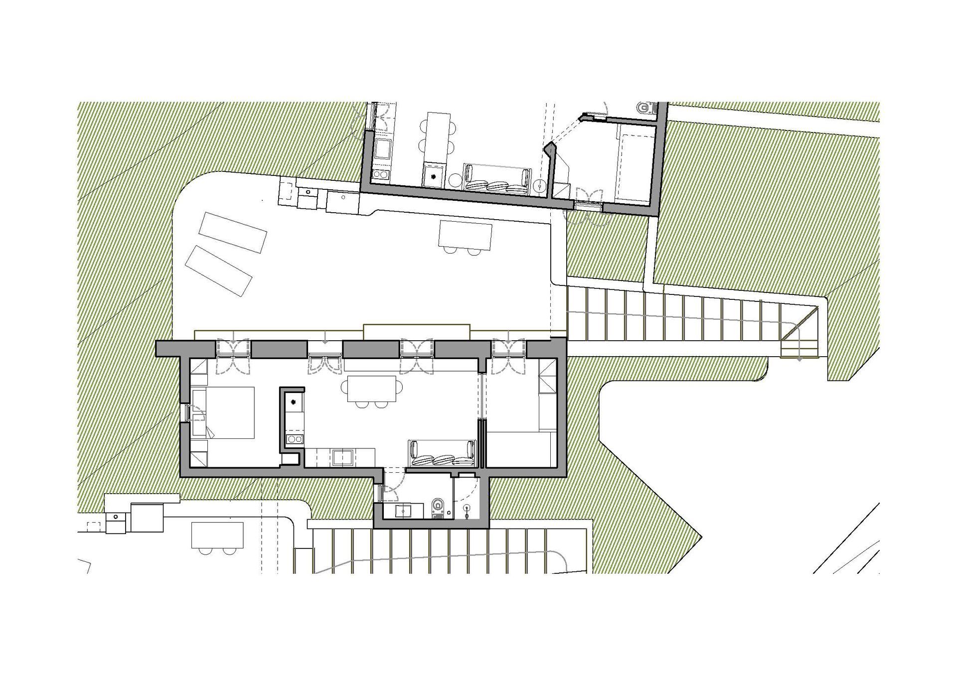 A black and white floor plan of a house.