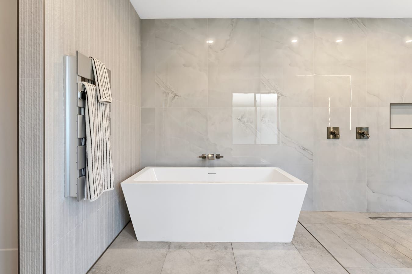 Spa-inspired bathroom with freestanding tub