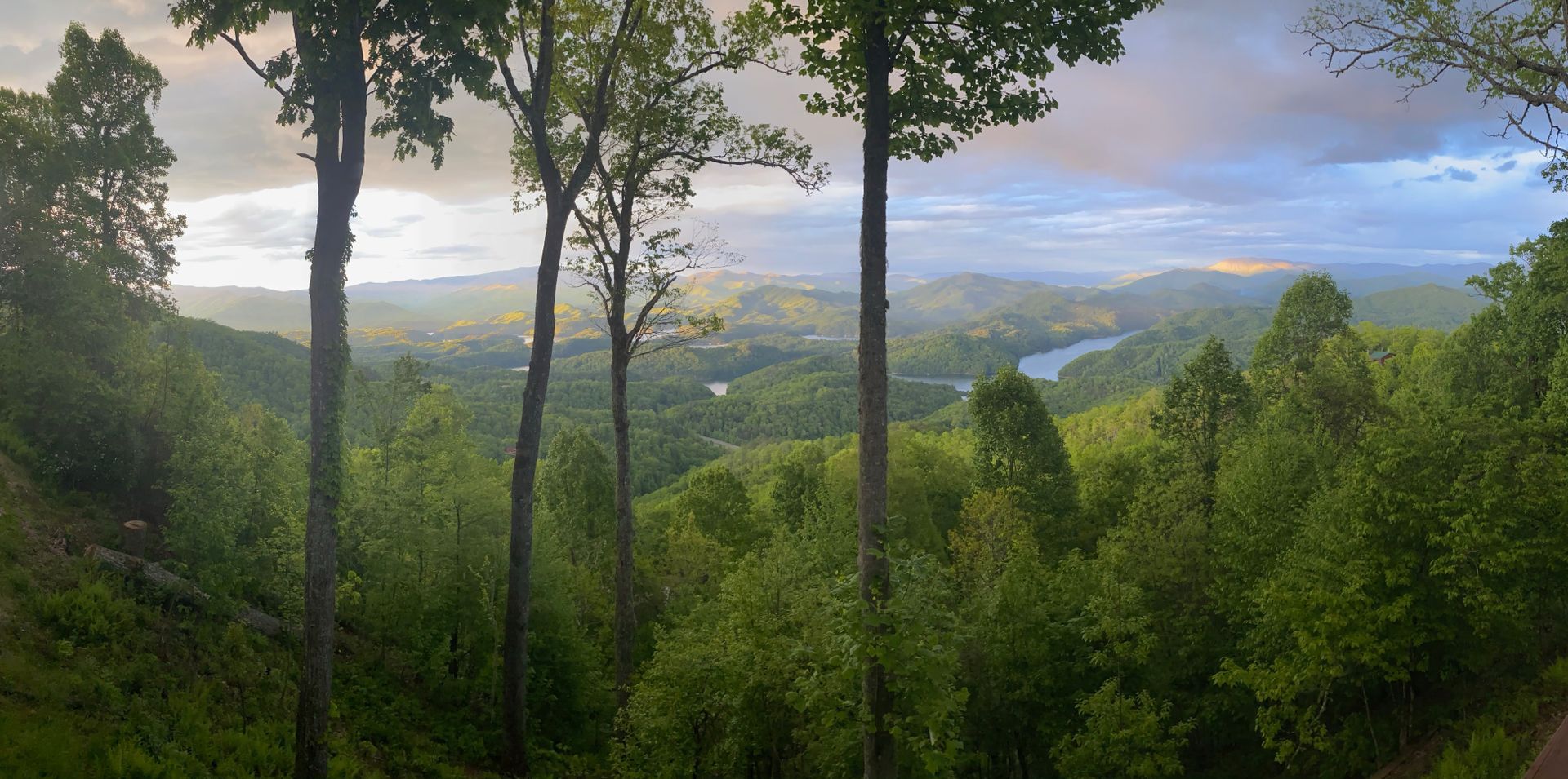 View from Laurie's deck looking over Fontana Lake towards Clingman's Dome