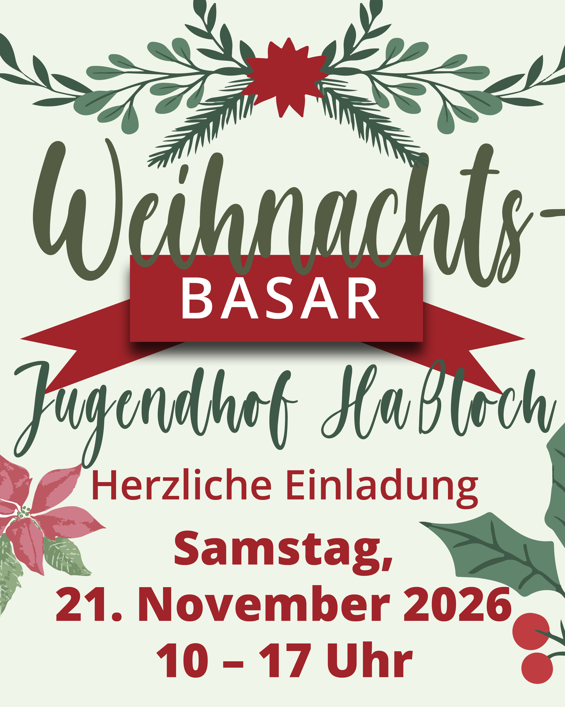 Einladung Weihnachtsbasar Jugendhof Haßloch
