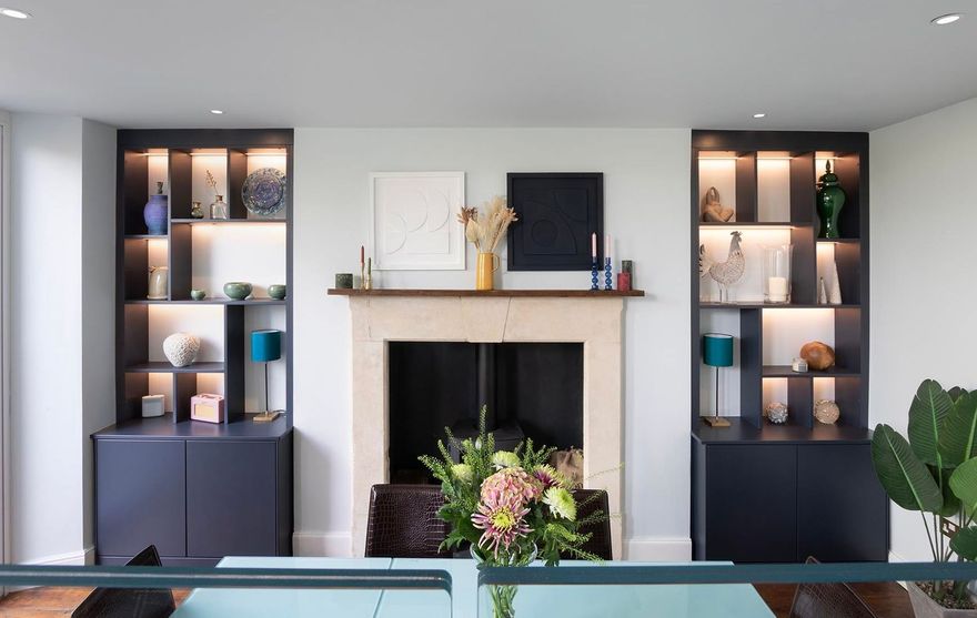 Bespoke interior design services – Kay’s bespoke furnishings: custom-made carpentry maximising use of space. K Interiors.