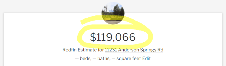 Redfin: $119,066, June 21 2023