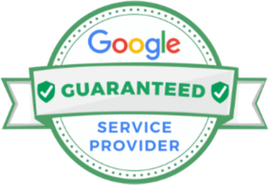 Google Guaranteed Service Provider badge in green, white, and blue
