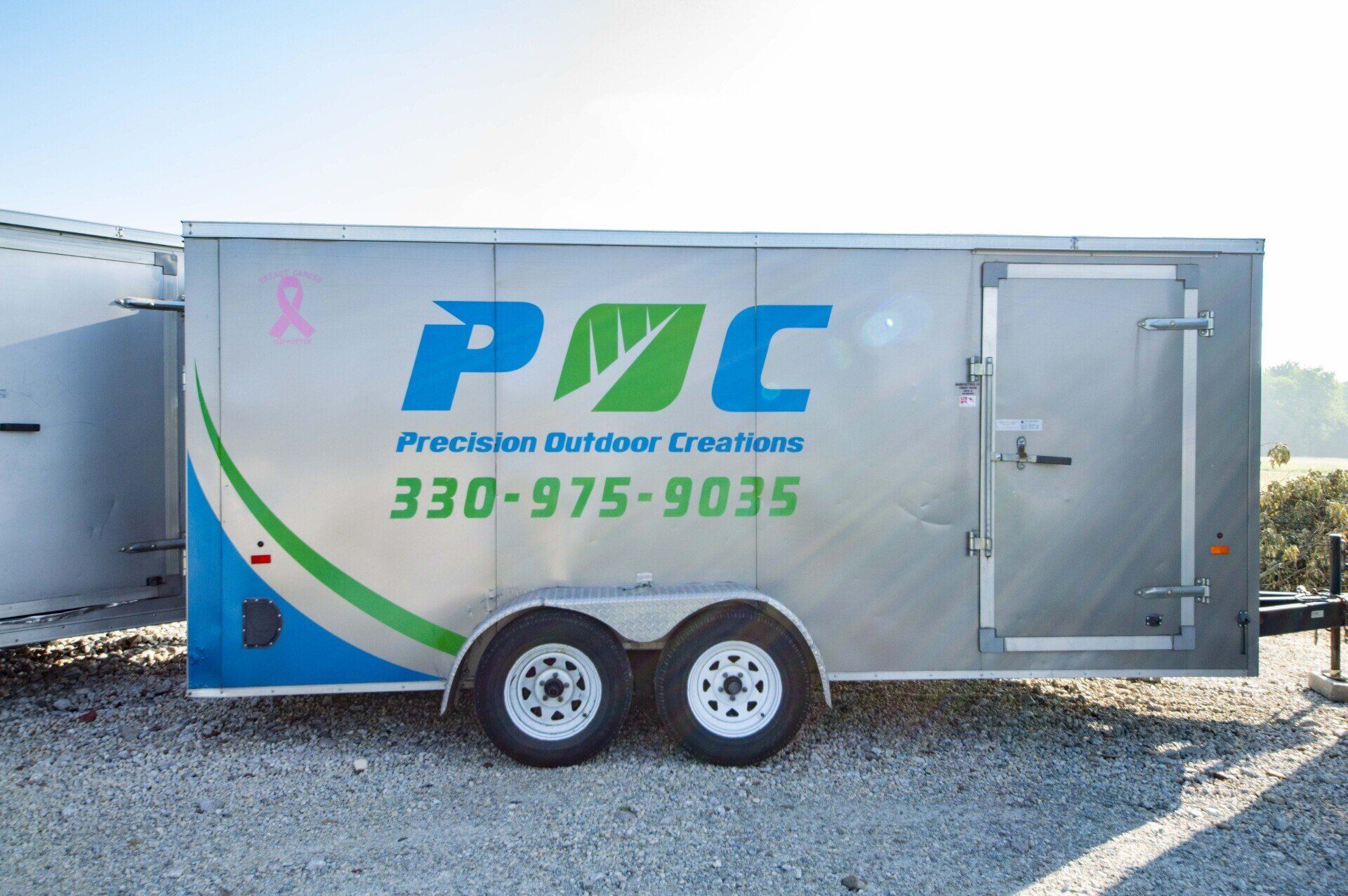 Silver trailer with 