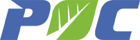 Blue and green logo with the letters 