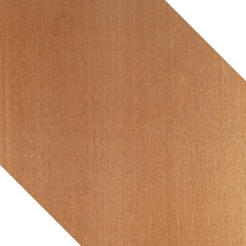 Diagonal copper-colored shape against a white background, textured surface.
