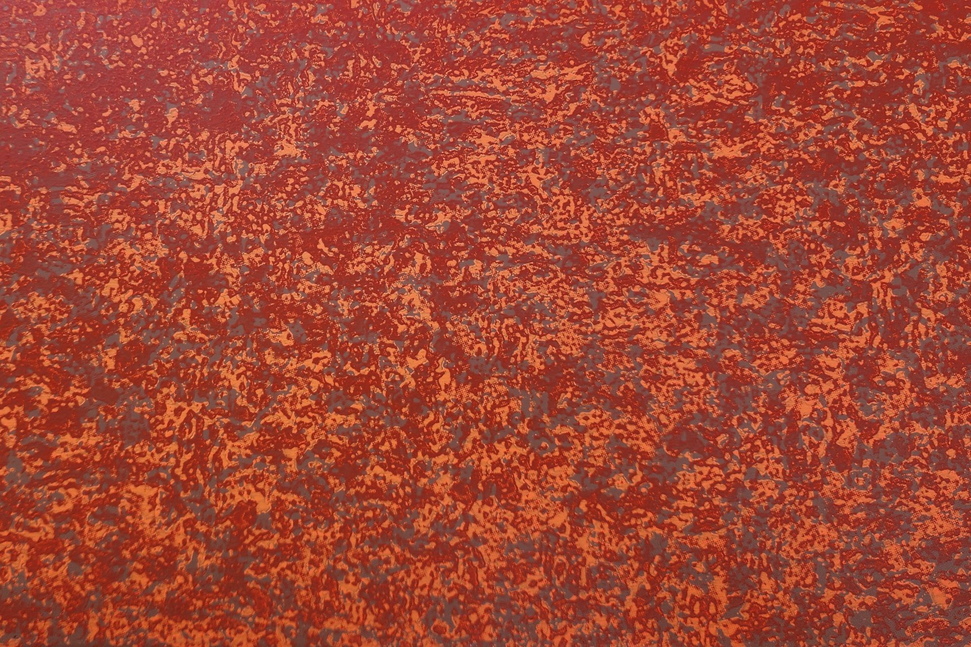 Red and orange mottled textured background.
