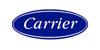 The word "Carrier" in a white serif font centered inside a dark blue oval with a thin white border.