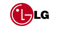 The LG logo, featuring a stylized red circle with a white L and dot inside, next to the black letters "LG."