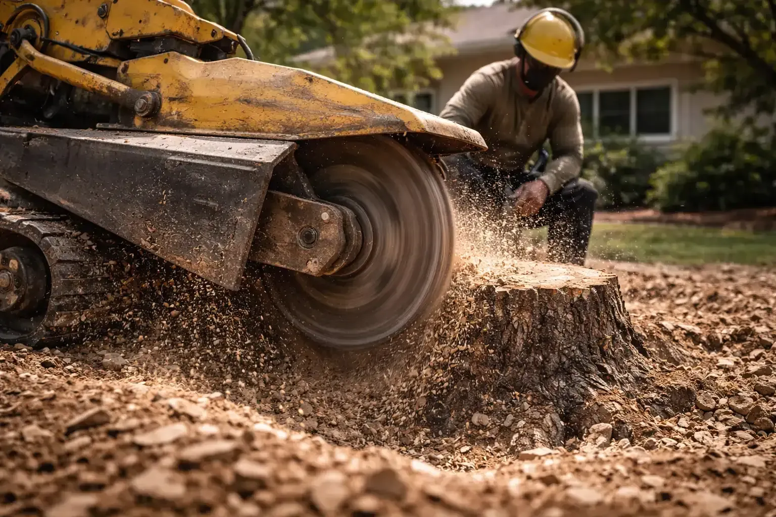 stump grinding service grinding tree stump below ground level in Menifee CA