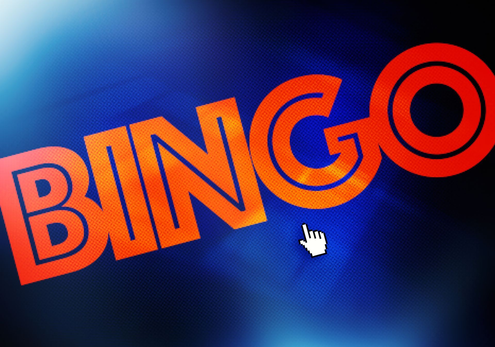The word bingo is on a blue background