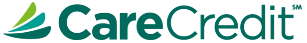 The green CareCredit logo, featuring three stylized, overlapping leaf-like shapes to the left of the brand name.