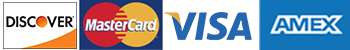 Payment options - Discover, Mastercard, Visa, Amex