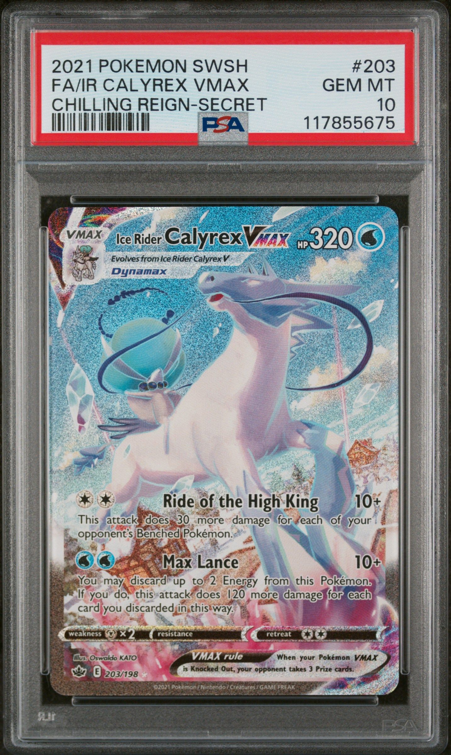203 ICE RIDER CALYREX VMAX PSA 10
