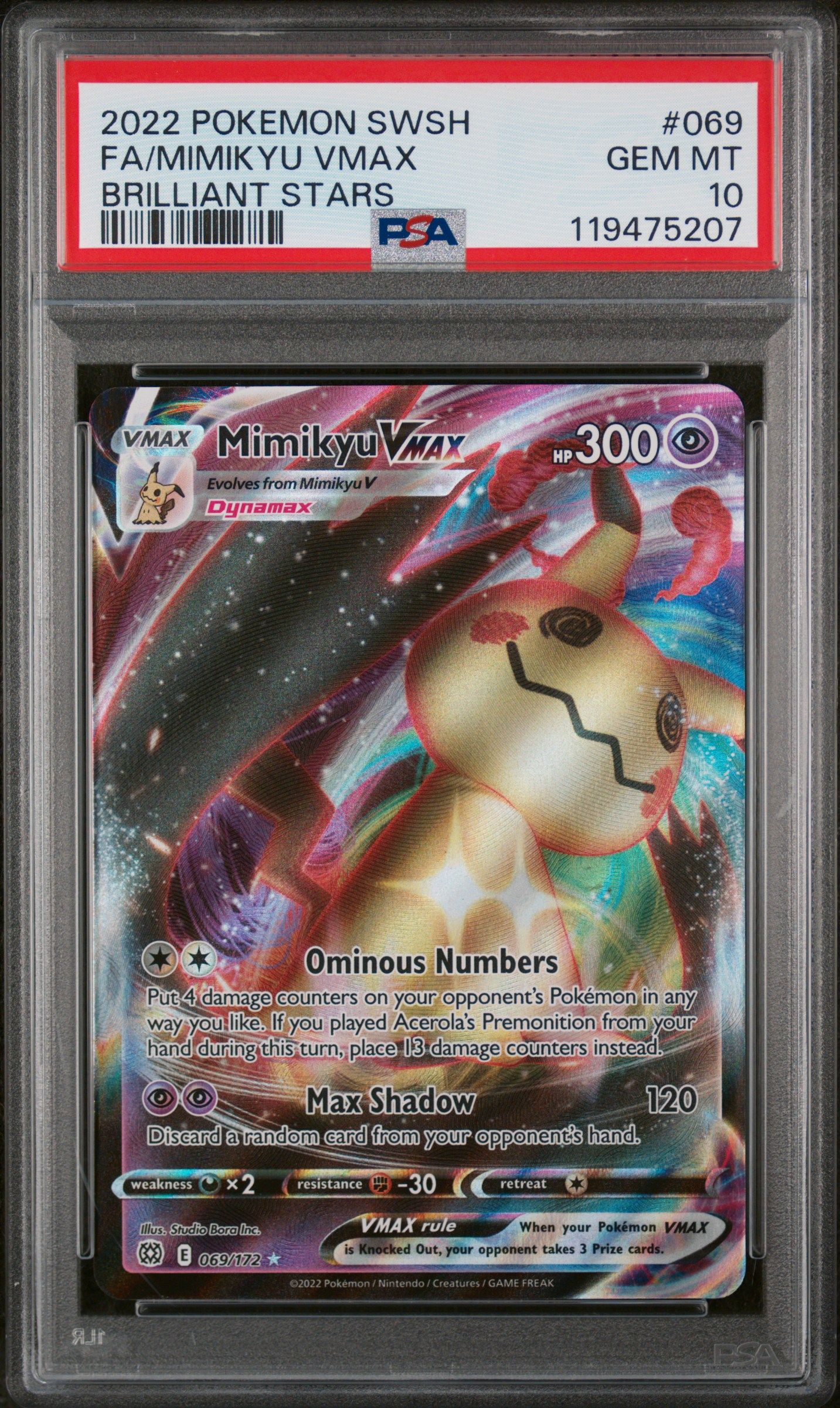 069 MIMIKYU VMAX PSA 10