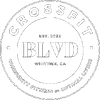 CrossFit BLVD logo, featuring text: CrossFit, BLVD, Whittier CA, and "Community Fitness & Optimal Living."