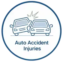 Two cars colliding, with the text