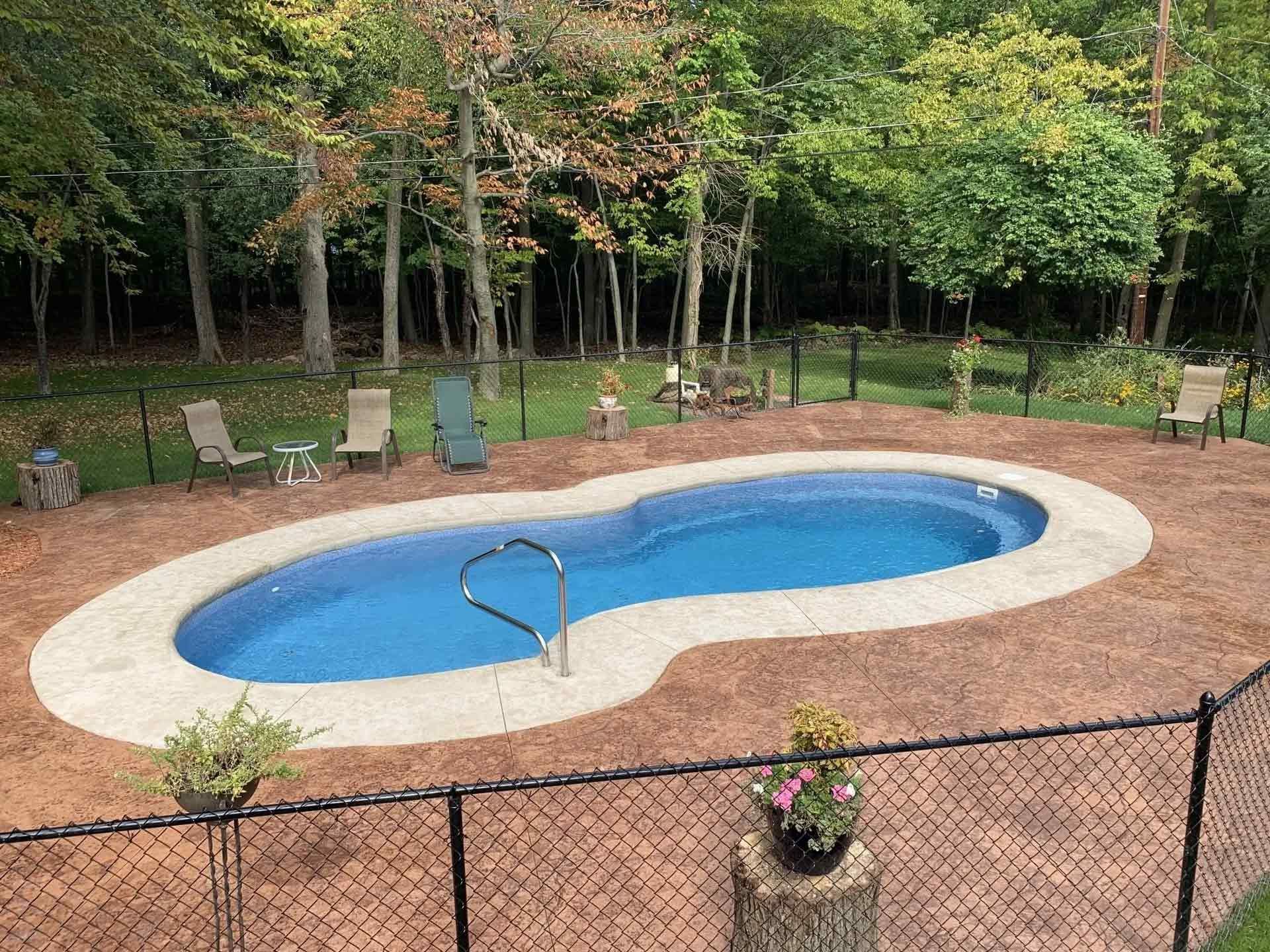 Backyard with a small swimming pool