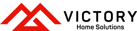 victory home solutions has a red triangle on it .