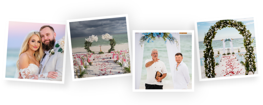 beach wedding collage