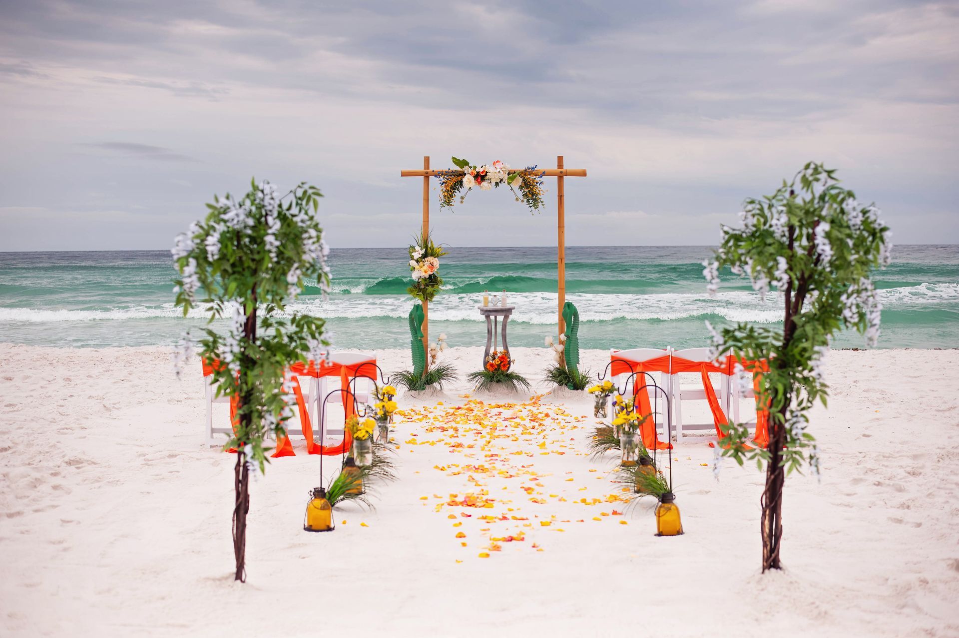 emerald coast beach wedding ceremony