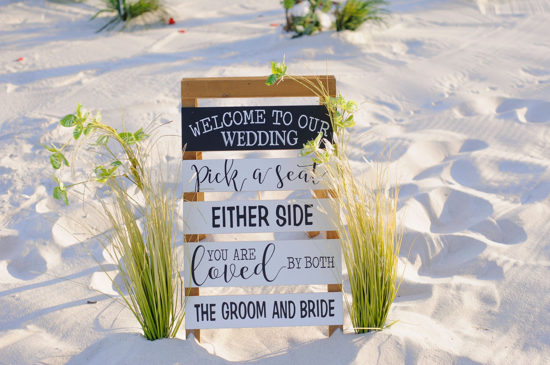 beach wedding welcome sign