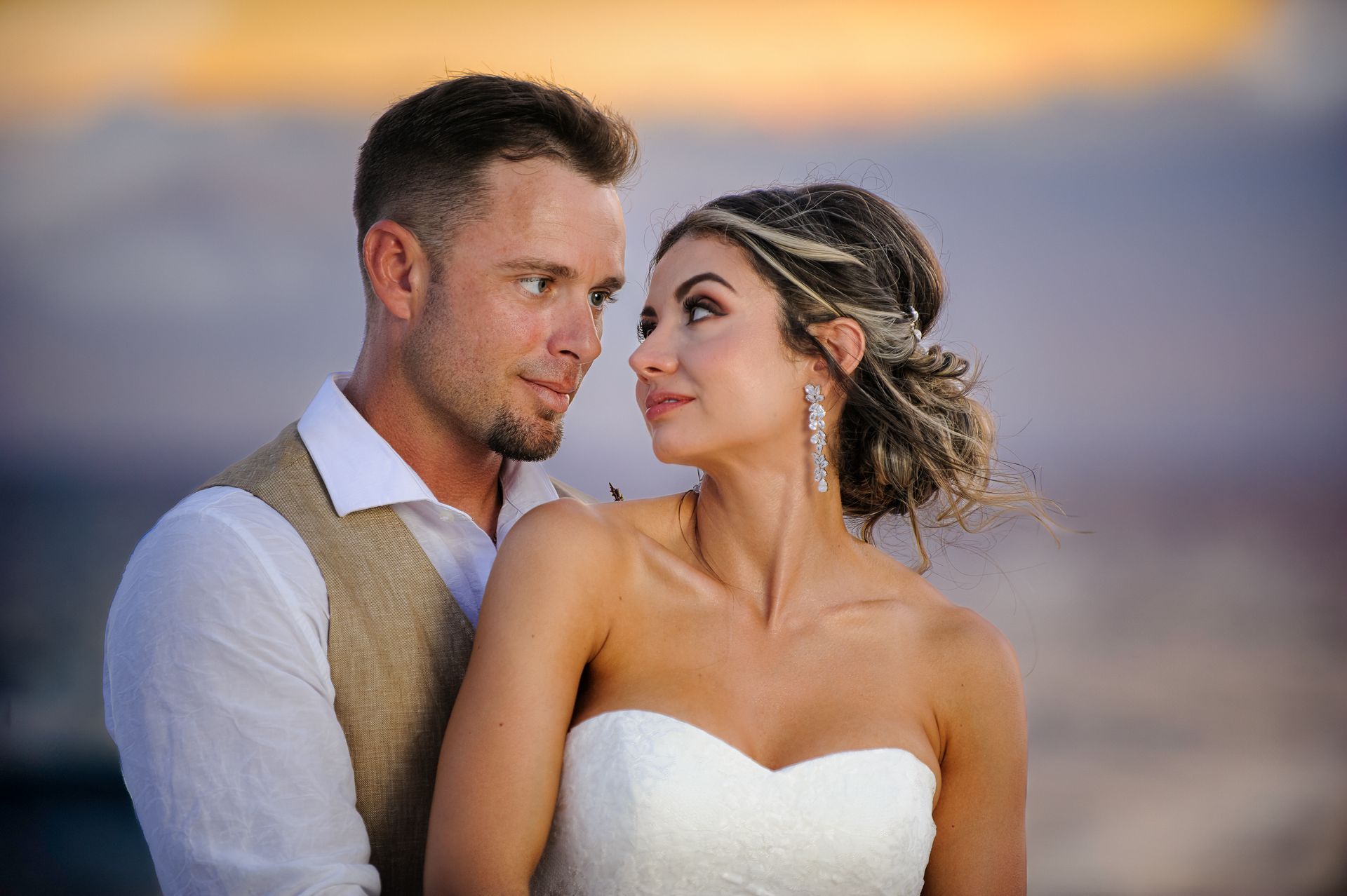 bride and groom during florida beach wedding