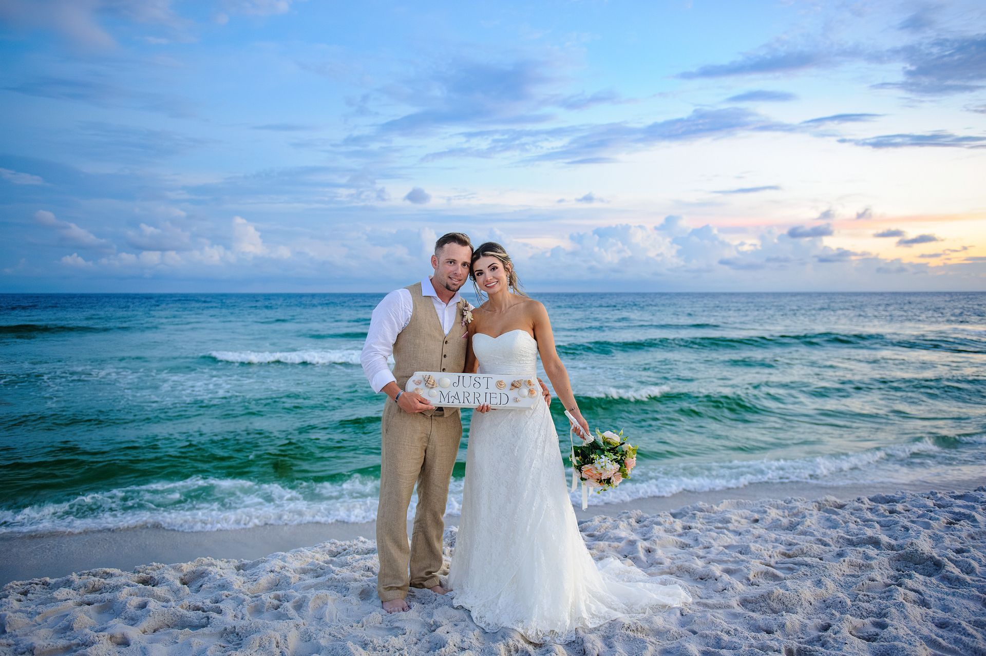 bride and groom on 