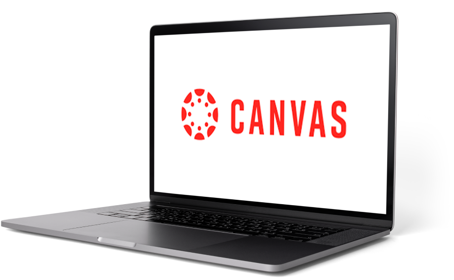 Computador com a logo do Canvas LMS