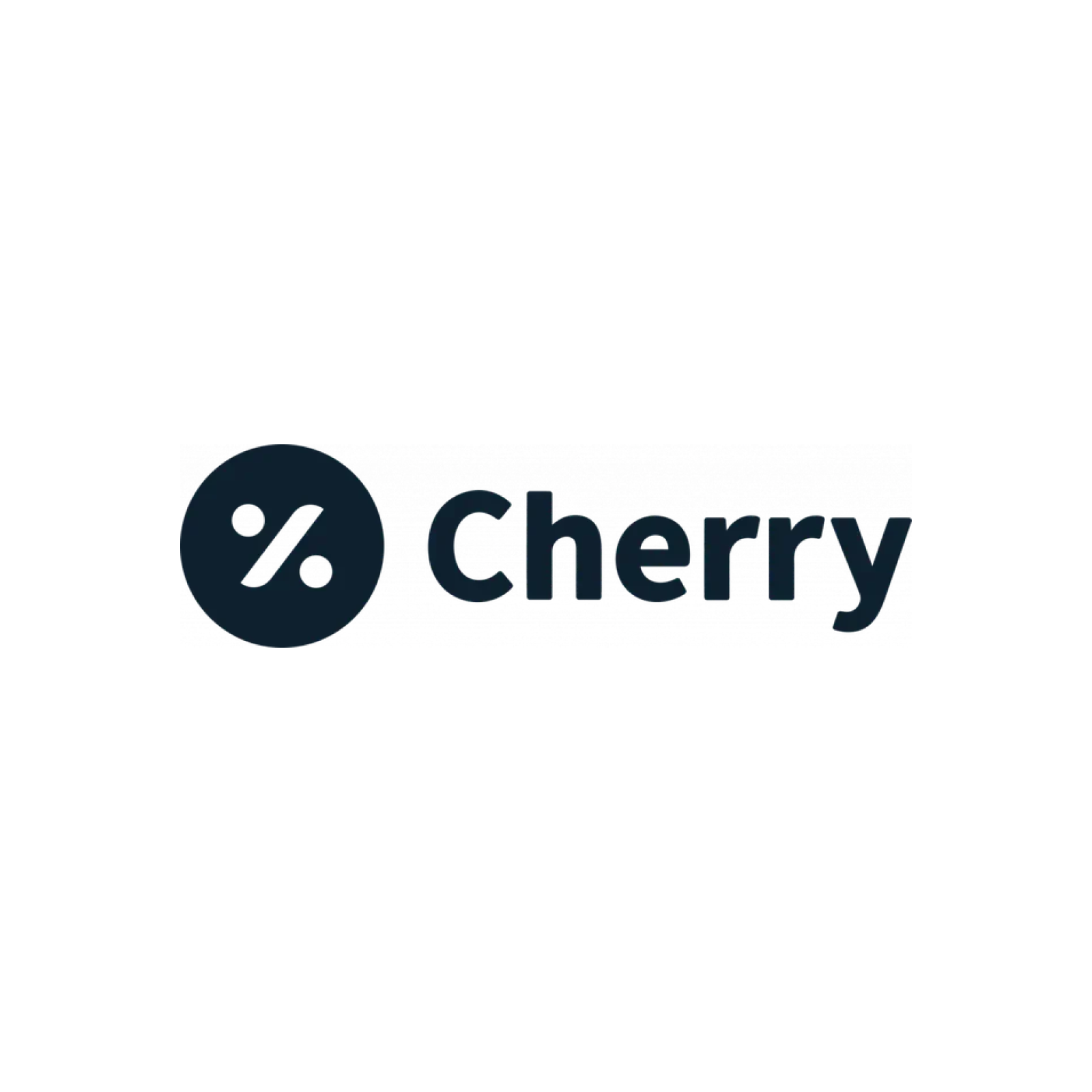 Cherry logo: dark blue circle with two white dots, next to dark blue