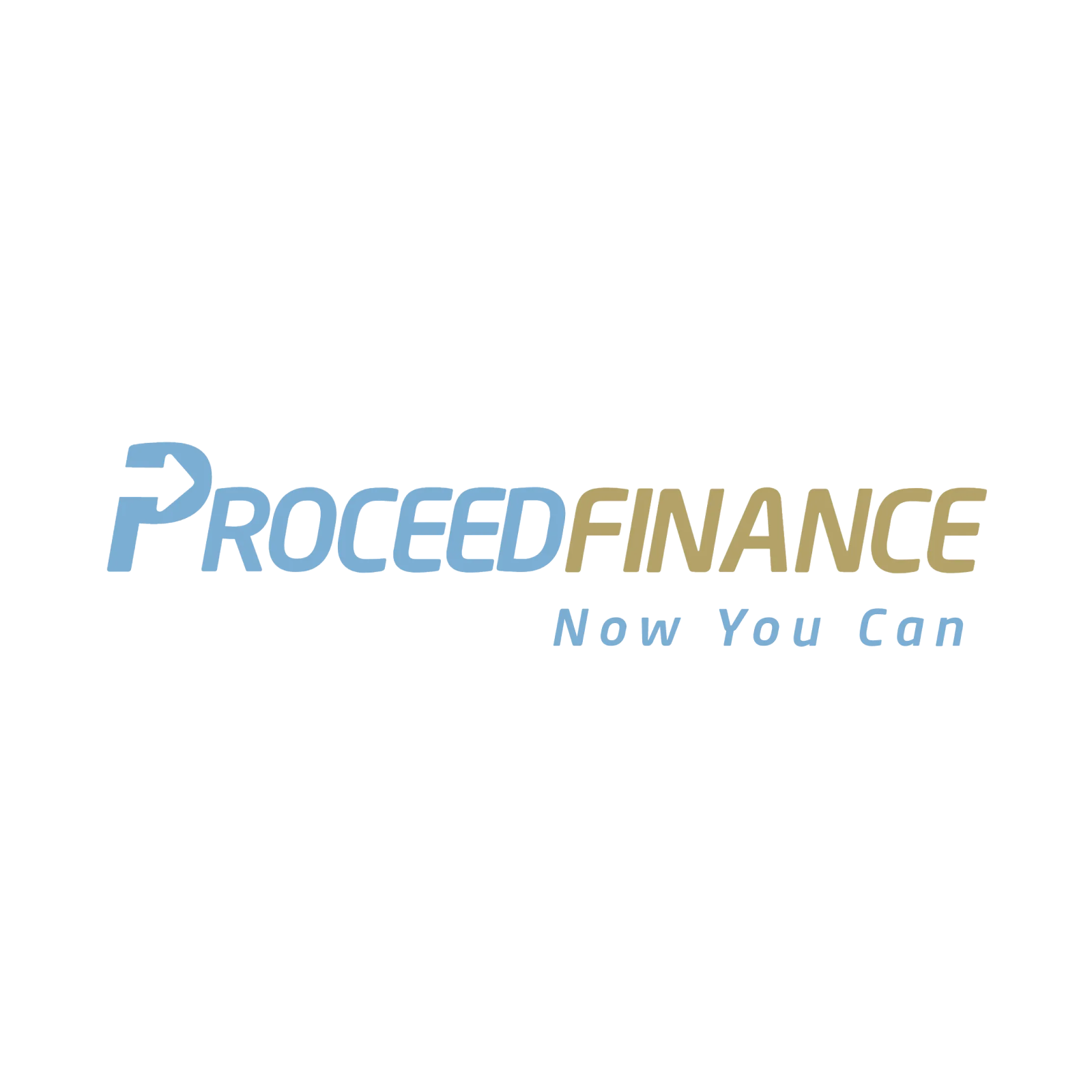 Proceed Finance logo with blue arrow and text
