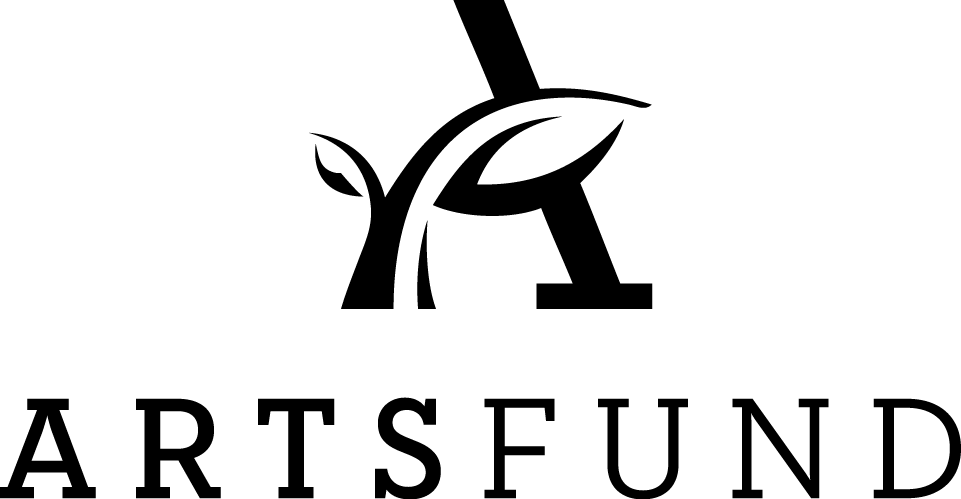 A black and white logo for the arts fund