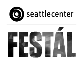 A black and white logo for seattle center festal